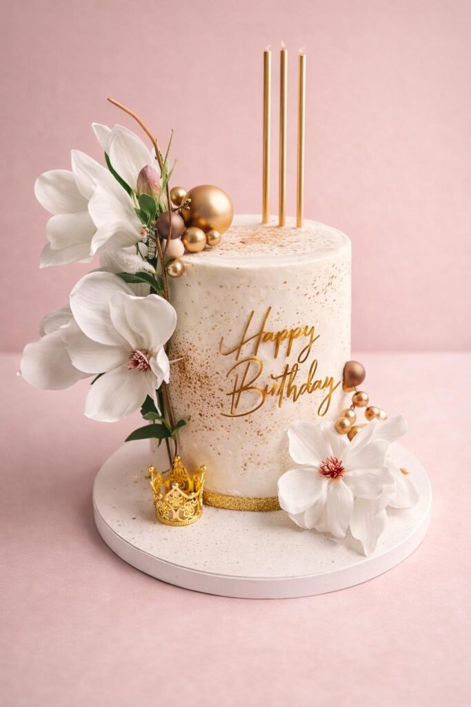 Floral buttercream birthday cake in Miami Luxe Layers Cakery