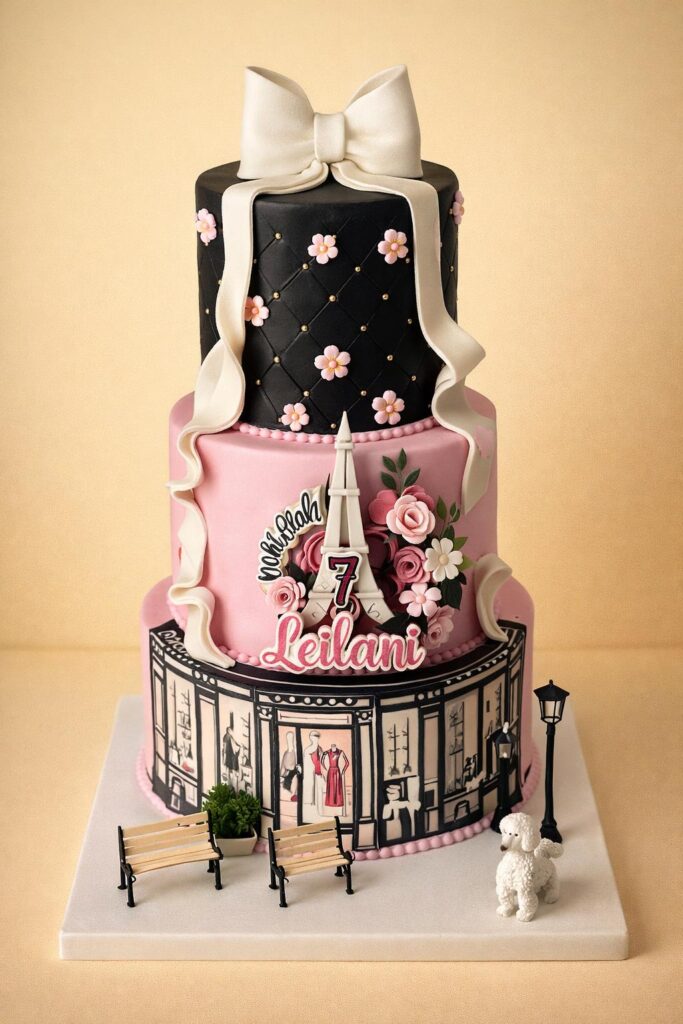 LeiLani 7th custom birthday cake in Miami Luxe Layers Cakery