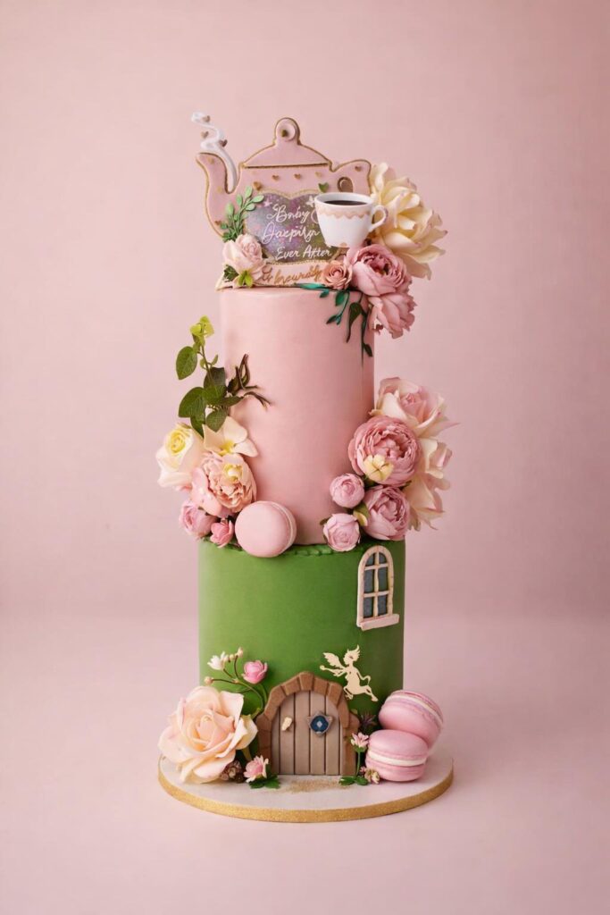Vanilla baby shower custom cake Miami by Luxe Layers Cakery
