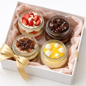 Luxe Layers Cakery cake jar gift box packaging
