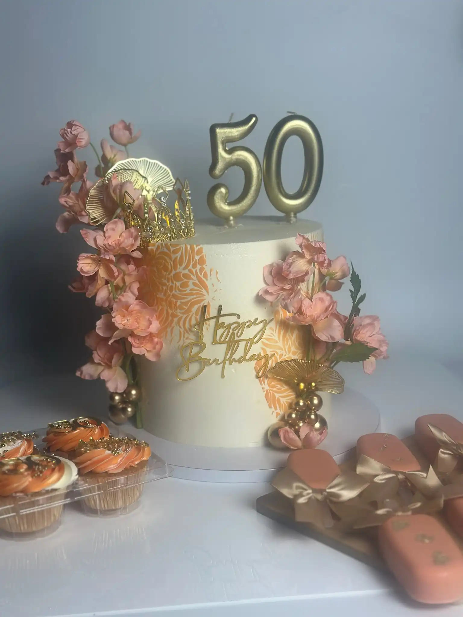 Piña Colada cake Miami 50th birthday celebration Luxe Layers Cakery