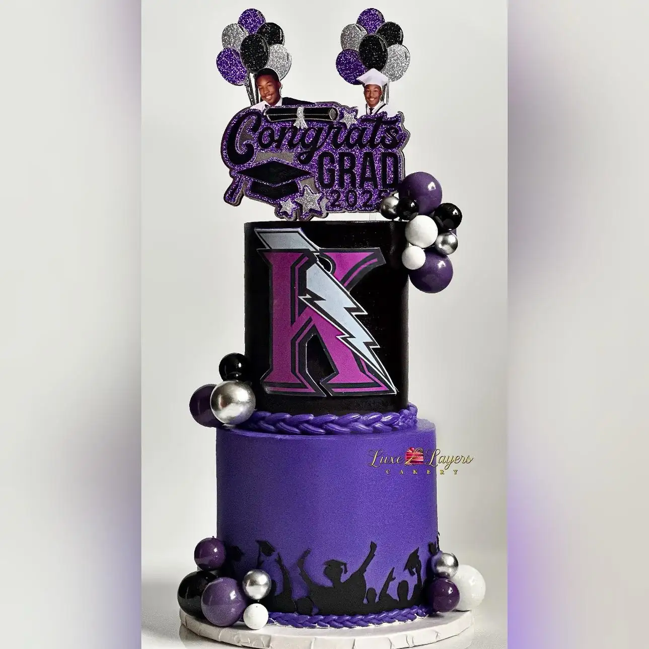 red velvet cake Miami purple celebration graduation Luxe Layers Cakery