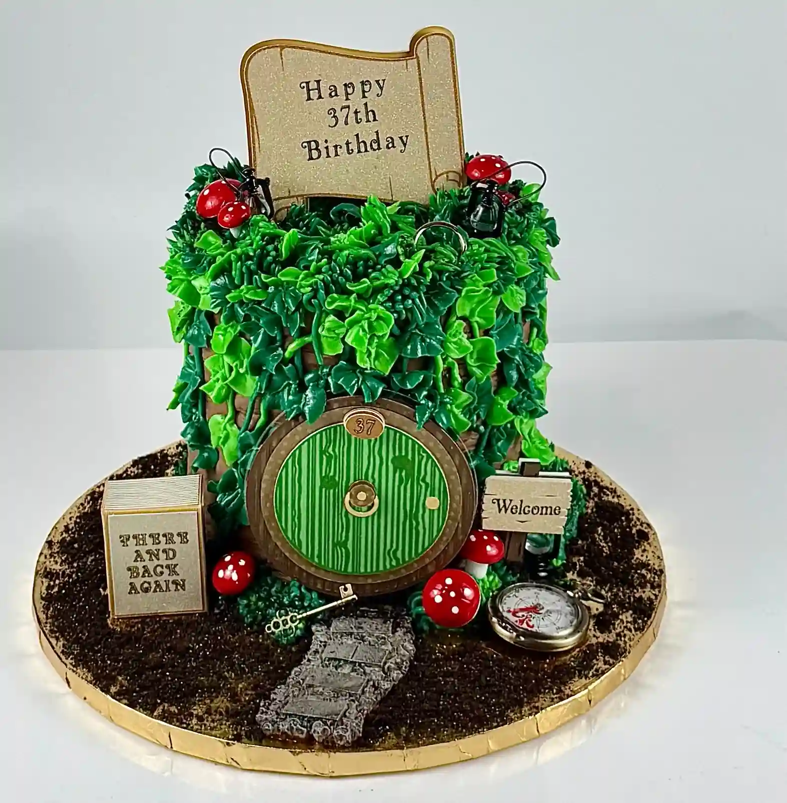 Pistachio cake Miami custom fantasy cottage birthday design Luxe Layers Cakery