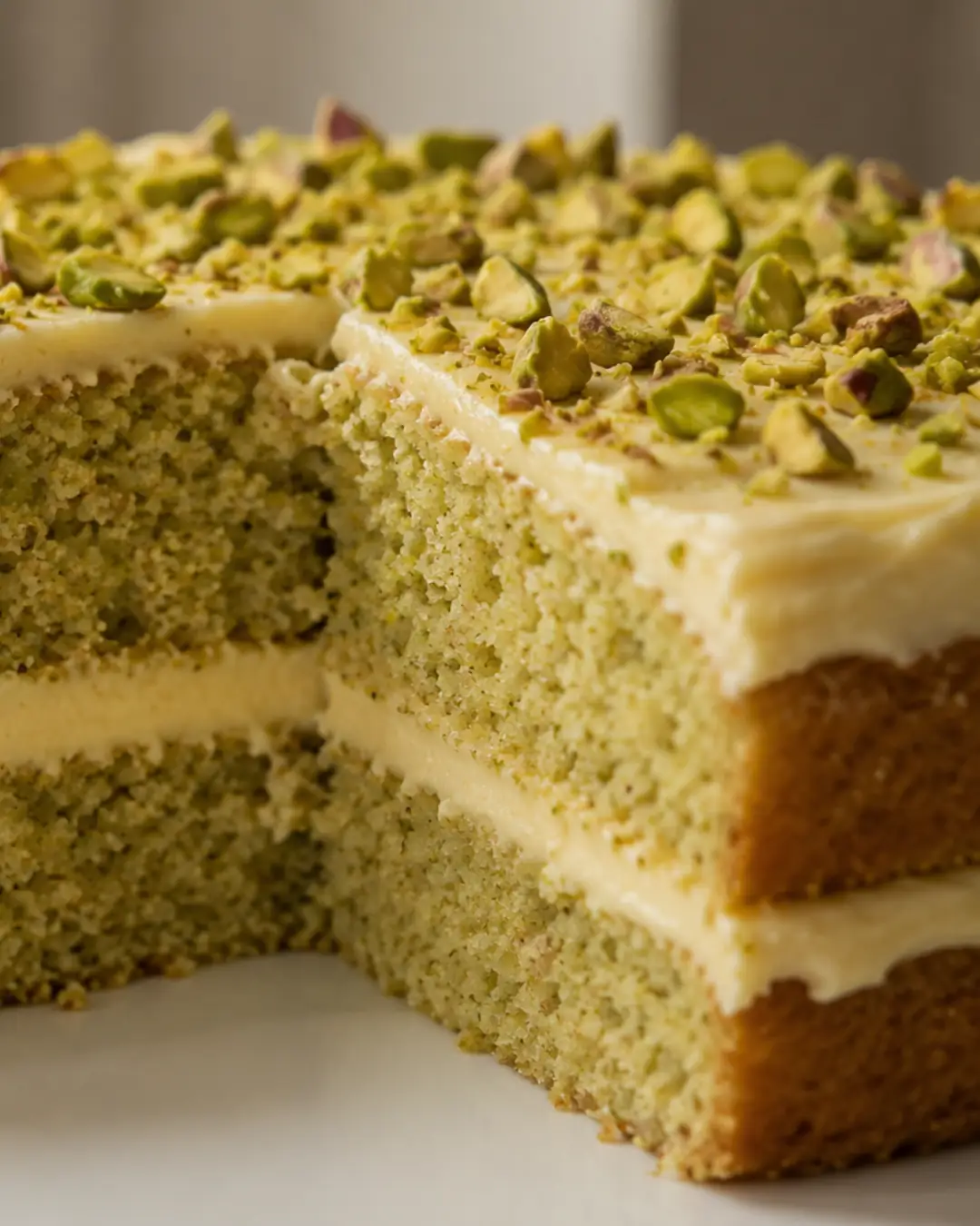 pistachio cake Miami minimalist gold botanical design Luxe Layers Cakery