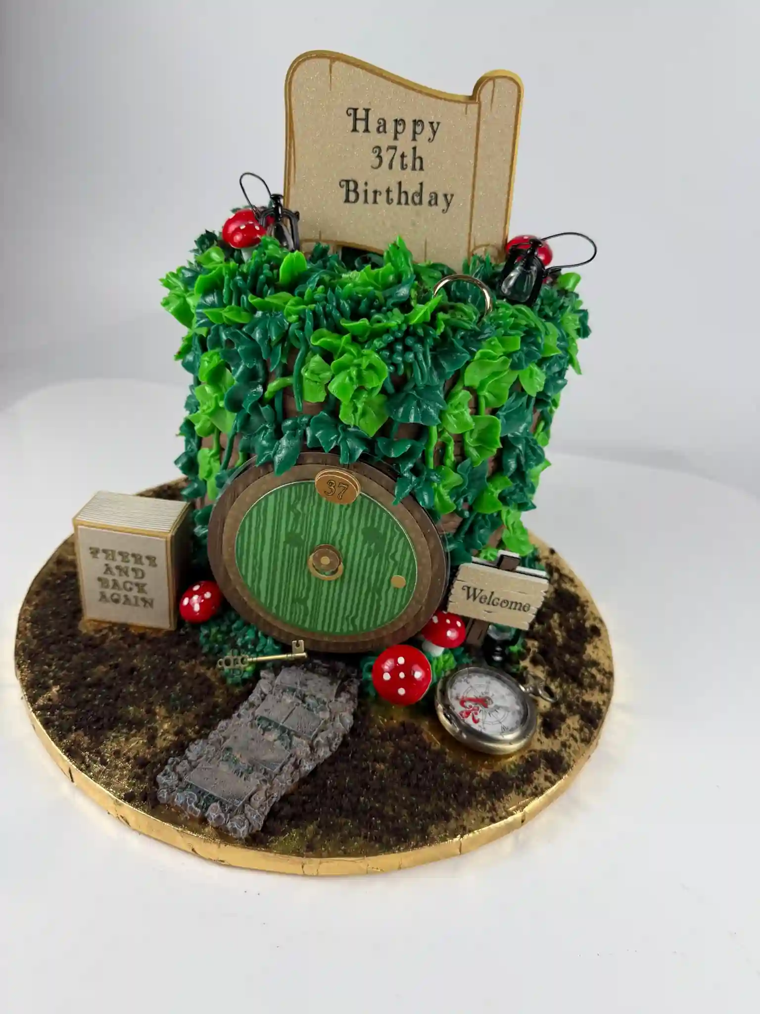 Pistachio cake Miami whimsical woodland cottage design Luxe Layers Cakery